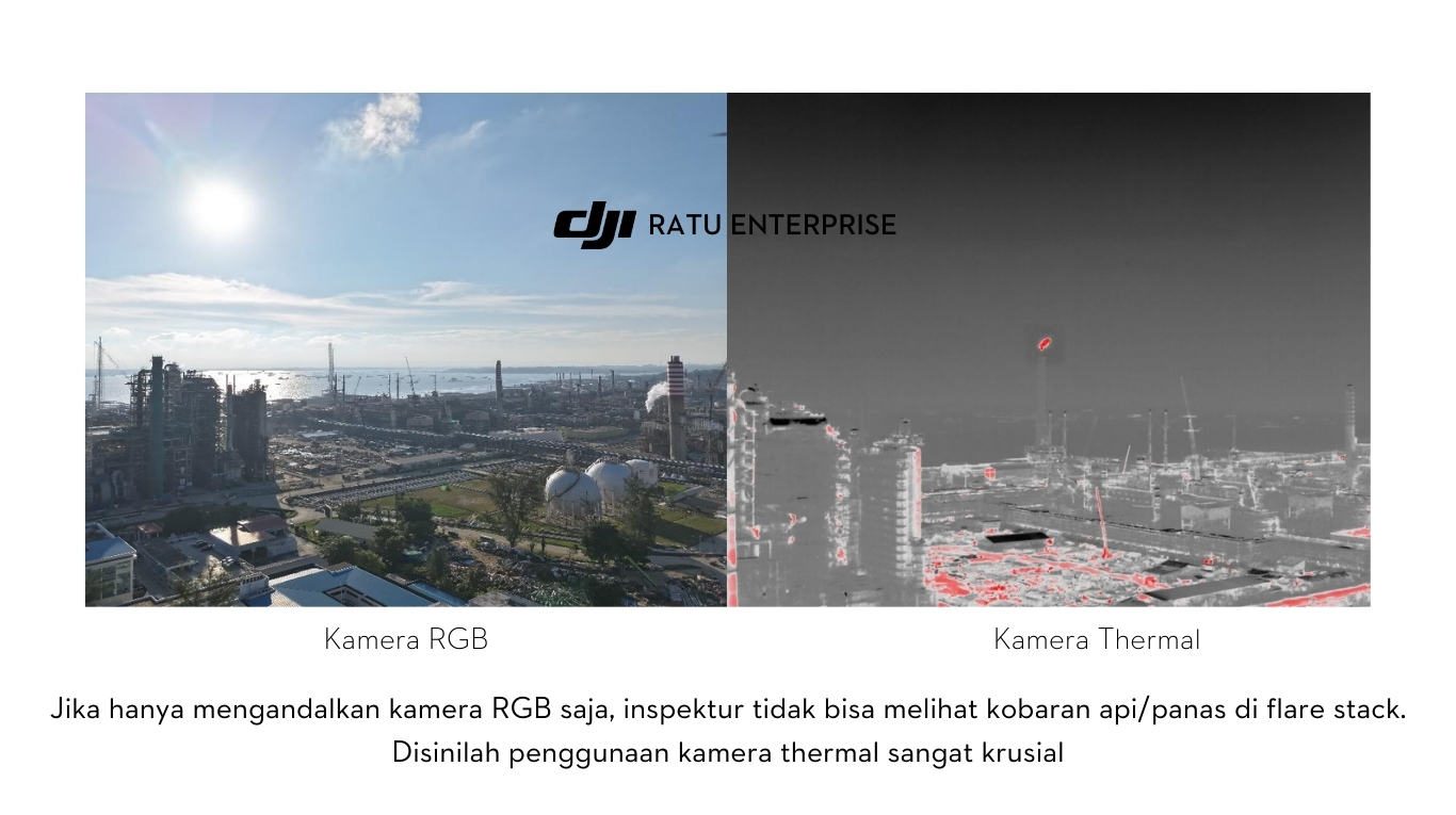 Hasil kamera RGB dan kamera Thermal DJI Matrice 4 Thermal