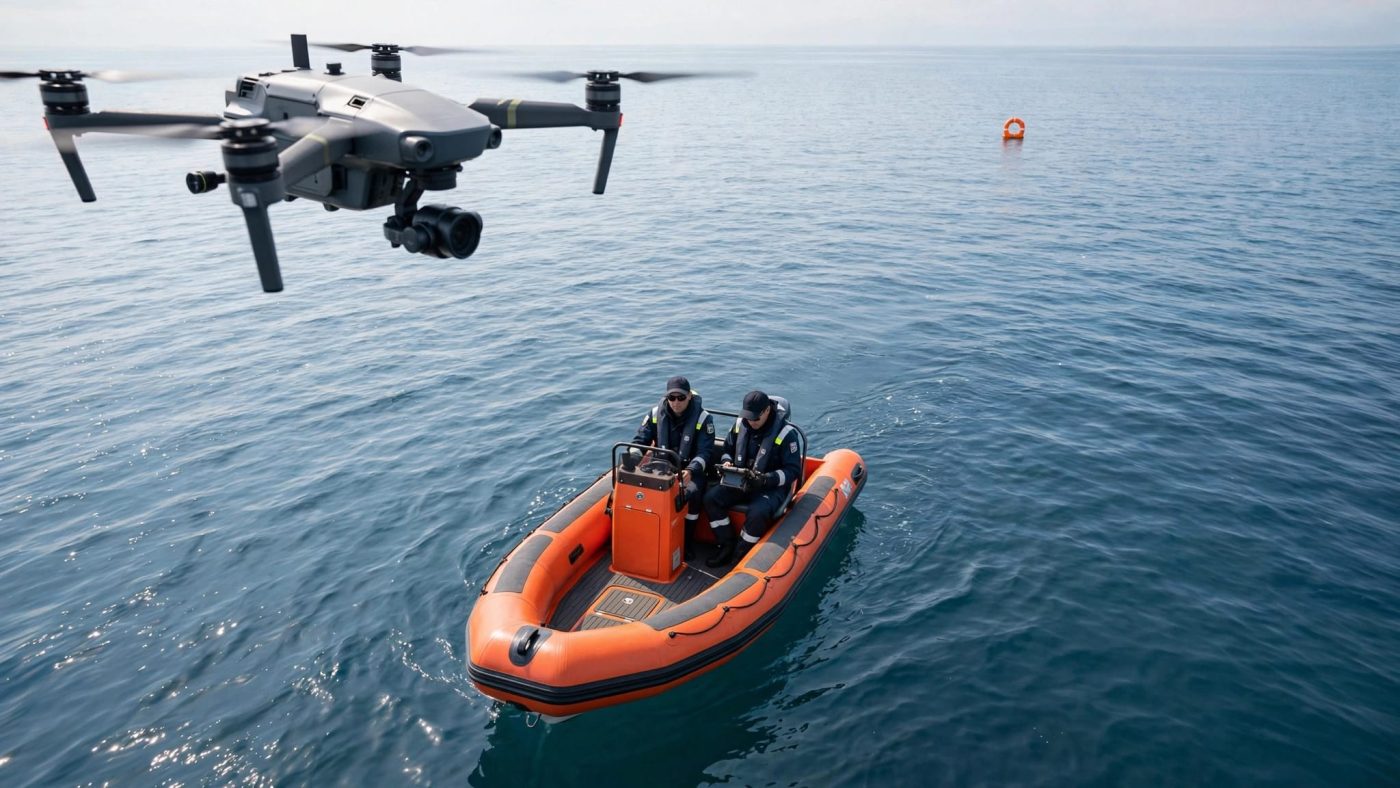Koordinasi Drone Evakuasi Air dengan Tim Penyelamat